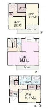 建物面積:99.36平米、全室2面採光3LDK
