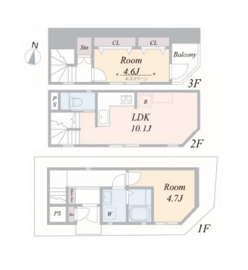 ■２階建て２ＬＤＫタイプの都市型コンパクト住宅
